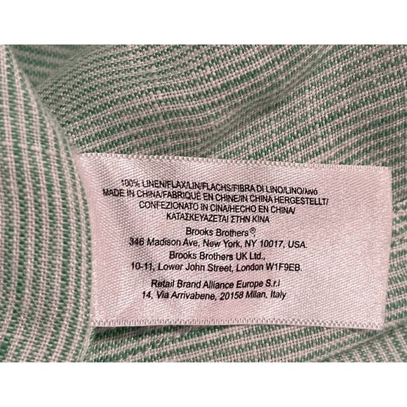 Brooks Brothers Mens Short Sleeve 100% Linen Shirt Sz Lg Casual*Comfort*Workwear - Picture 7 of 8